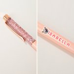 Personalized Pet Face Profile Picture Glitter Dynamic Liquid Sand Ballpoint Pen with Name Office Supplies Birthday Gift for Students Pet Lovers