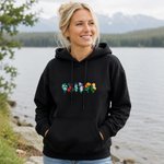 Personalized Multicolour Embroidered Birth Flower 100% Cotton T-shirt Sweatshirt Hoodie Daily Wear Birthday Gift for Mom Grandma
