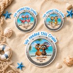 Personalised We Needed This Cruise Cartoon Flamingo Duck Fridge Magnet with Name and Year Cruise Holiday Summer Travel Anniversary Gift for Couple
