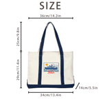 Personalized Cruise Canvas Tote Bag with Name Daily Use Cruise Vacation Beach Trip Gift for Traveller Family
