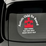 Personalized Autistic Child On Board Medical Alert Decal 3 Pcs Stickers with Text Car Window Decor Autism Awareness Day Gift for Autistic Kids Parents