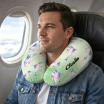 Personalized Iridescent Marine Animal Neck Pillow with Name Home Decor Travel Birthday Gift for Family Friends