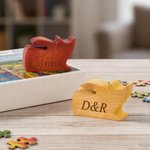 Personalised Cute Cat Shape Wooden Jigsaw Puzzle Box Lid Holder with Text Jigsaw Puzzles Tool Birthday Game Night Gift for Puzzle Lovers