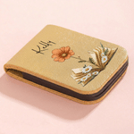 Personalized Retro Birth Flower PU Leather Magnetic Bookmark Cilp with Name Daily Use Graduation Birthday Gift for Bookworms Students