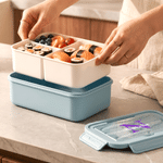 Personalized Multicolor Initial Name Lunch Box with Cutlery and Microwavable Picnic Work Use Birthday Back to School Gift for Office Staff Student