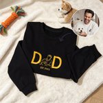 Personalized Embroidered Pet Dad Mom Photo Soft T-shirt Sweatshirt Hoodie with Year Daily Wear Birthday Anniversary Gift for  Pet Lovers