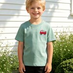 Personalised Embroidered Engineering Cart 100% Cotton Kid T-shirt with Name Back to School Birthday Gift for Kids Parents