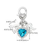 Personalized Something Blue Heart Crystal Bouquet Charm with Initial Wedding Anniversary Gift for Couples Newlyweds