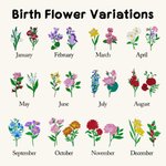 Personalized Multicolour Embroidered Birth Flower 100% Cotton T-shirt Sweatshirt Hoodie Daily Wear Birthday Gift for Mom Grandma