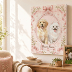 Personalised Watercolour Pet Photo Canvas Print with Name Home Decor Ship from USA Birthday Gift for Pet Owner