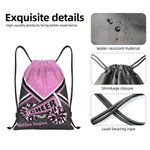 Personalised Glitter Cheer Pom Pom Pattern Drawstring Bag with Team Name Outdoor Sports Birthday Gift for Cheerleading Athletes