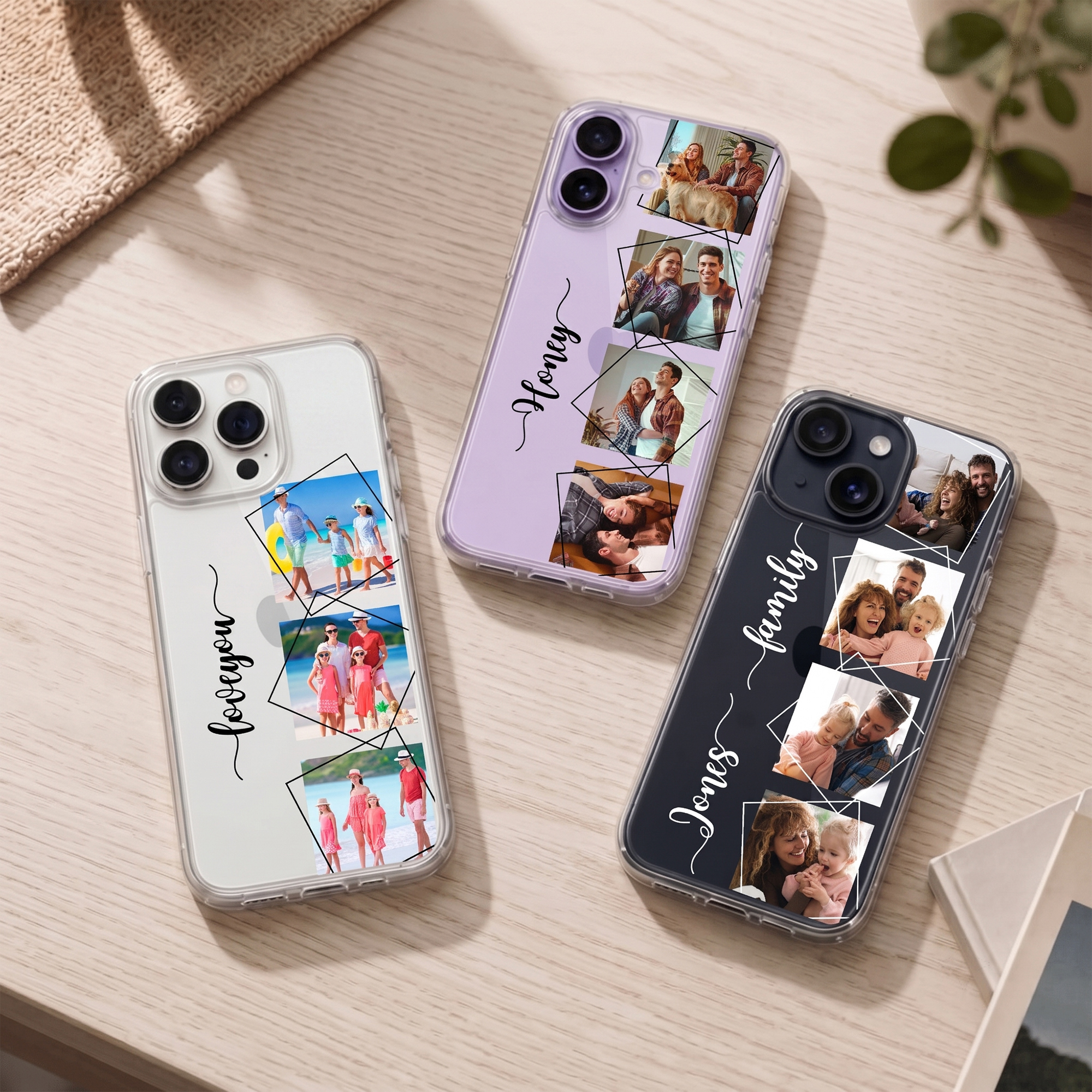 Individuell gestaltete, transparente Handyhülle für das iPhone mit Text – für den täglichen Gebrauch, als Geschenk zum Jahrestag oder Geburtstag, für frischgebackene Eltern und Paare