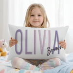 Personalised Multicolour Soft Rectangular Cushion Cover with Name Daily Use Birthday Gift for Family Friend Kid