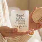 Personalised Line Drawing Pet Photo Frosted Glass LED Candle Jar with Name and Text Sympathy Memorial Gift for Pet Owners Friends