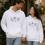 Personalized Romantic Embroidered Photo Soft T-shirt Sweatshirt Hoodie with Initials Birthday Wedding Anniversary Gift for Couple