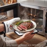 Set di guanti e portapentole personalizzati con testo e passante per appendere gli strumenti da forno Love Heart, resistenti al calore, per gli amanti della cucina
