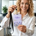 Personalised Birth Flower ID Card Badge Holder with Name Back to School Teacher's Day Appreciation Gift for Teachers