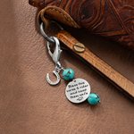 Personalised Turquoise Beads Horseshoe Keychain Lucky Charm with Text Rider Protection Birthday Anniversary Gift for Horse Lovers Equestrians