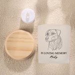 Personalised Line Drawing Pet Photo Frosted Glass LED Candle Jar with Name and Text Sympathy Memorial Gift for Pet Owners Friends