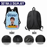 Personalized Cartoon Character Pencil Pattern Large Capacity School Bag with Name Back to School Birthday Gift for Children Students