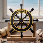 Personalized 3D Printing Multicolor Spinning Cruise Ship Wheel Door Magnets with Name Father's Day Birthday Gift for Cruise Lovers