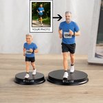 Figurine décorative personnalisée en 3D représentant un coureur de marathon, avec socle en bois et inscription — Décoration de bureau, cadeau d'anniversaire pour les passionnés de course à pied