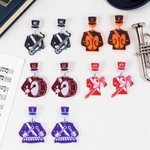 Personalized Marching Band Musical Instruments Acrylic Earrings with Letter Daily Wear Birthday Gift for Marching Band Member Mother