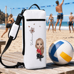 Personalized Cartoon Character Birth Flower Beer Cooler Bag with Name Daily Use Picnic Birthday Gift for Woman Man