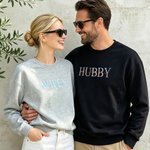 Personalised Multicolour Embroidered Title and Surname 100% Cotton Sweatshirt with Date Engagement Bridal Shower Wedding Gift for Newlywed Bridesmaid
