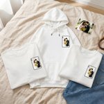 Personalised Embroidered Photo Poker Card Multicolour T-shirt Sweatshirt Hoodie with Initial Daily Wear Anniversary Birthday Gift for Friend Couple