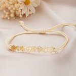 Personalized Minimalist Adjustable 1-8 Birth Flower Waxed Line Bracelet Charm Jewelry Birthday Christmas Gift for Women