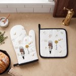 Personalisierte Kochen Mama Geburt Blume Name Isolierung Handschuh und Topflappen Set Muttertag Geburtstag Geschenk für Mama Oma Frauen Kochen Liebhaber