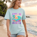 Personalized Textured Ocean Sunset T-shirt Sweatshirt Hoodie with Name Daily Wear Birthday Gift for Women Teen Girls Students
