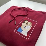 Personalised Embroidered Photo Poker Card Multicolour T-shirt Sweatshirt Hoodie with Initial Daily Wear Anniversary Birthday Gift for Friend Couple