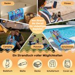 Personalisiertes Strandtuch mit Fußball-Silhouette im Aquarellstil | mit Namen und Nummer | extra groß und schnelltrocknend | Geschenk für Fußballfans