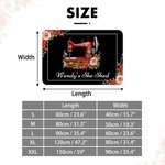 Personalized Floral Sewing Machine Anti-Slip Doormat with Text Home Workshop Decor Birthday Housewarming Opening Gift for Tailor Sewing Lover