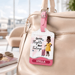Personalised Travel Cartoon Character World Map Luggage Tag Passport Holder Set with Name Birthday Gift for Travel Lovers