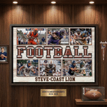 Personalised Ball Sports Theme Photo Large Canvas Prints with Team Name Home Decor Birthday Gift for Athlete Sport Coach