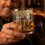 Personalized Golf Club Dad 10 oz Whiskey Glass with Name Bar Party Birthday Gift for Golf Lovers Dads Grandpas