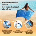 Personlig snabbtorkande strandhandduk med havsdjur och namn stor badlakan för sommarsemester strand och bad familjepresent