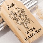 Personalized Line Drawing Photo Wooden Wind Chime with Name and Text Memorial Sympathy Pet Loss Gift for Pet Owner Pet Lover