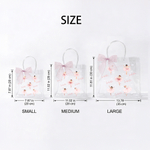 Personalised Ballerina Girl Bow Transparent Gift Bag with Name and Ribbon Daily Use Birthday Gift for Girl Ballet Lover