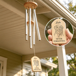 Personalized Line Drawing Photo Wooden Wind Chime with Name and Text Memorial Sympathy Pet Loss Gift for Pet Owner Pet Lover