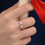 Personalized Sterling Silver Elegant 2-4 Birthstones Ring with Engraved Text Birthday Anniversary Graduation Gift for Graduates Friends