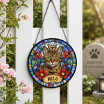 Personalised Pet Photo Stained Glass Style Window Hanging with Name Home Decor Pet Memorial Gift for Pet Owner