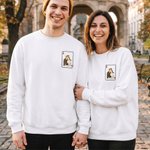 Personalised Embroidered Photo Poker Card Multicolour T-shirt Sweatshirt Hoodie with Initial Daily Wear Anniversary Birthday Gift for Friend Couple
