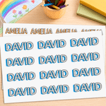 Personalized Multicolour Dalmatian Dots Self-Adhesive Name Stickers Back to School Appreciation Gift for Kids Teachers