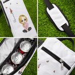 Personalized Cartoon Character Birth Flower Beer Cooler Bag with Name Daily Use Picnic Birthday Gift for Woman Man