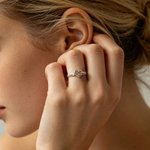 Personalized 1-8 Birthstones Heart Design Ring with Engraved Names Family Jewellery Birthday Mother's Day Gift for Women