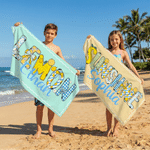 Personalized Sweet Lemon Bow Design Quick Dry Microfiber Beach Towel with Name Beach Party Vacation Birthday Gift for Girls Women